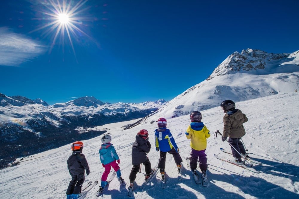 piccoli sciatori sulle piste di livigno