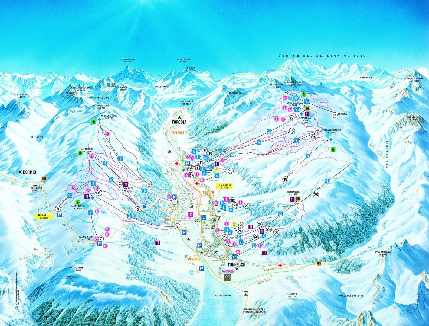 Mappe Impianti Risalita E Piste Skipass Livigno Mappe Impianti Risalita E Piste Skipass Livigno