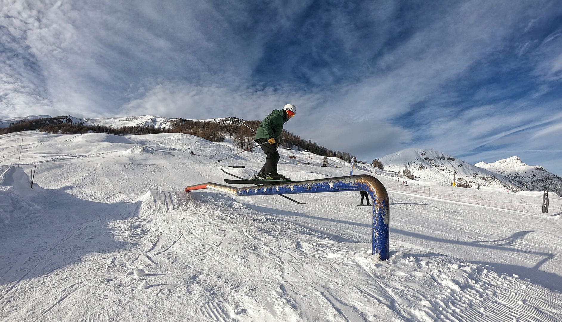 Ostacoli e trick presso lo snowpark Twenty di Livigno