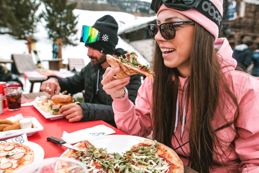 pranzo in alta quota per sciatori